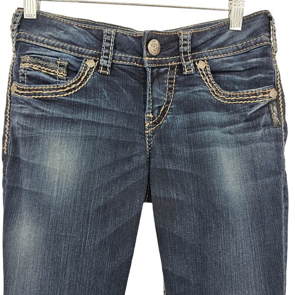 Silver Jeans Co Woman size W26/L31 Suki 17 Mid Slim Bootcut Denim Blue Jeans Y2K - Picture 4 of 9